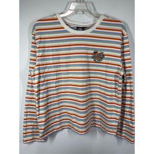 B17 - Santa Cruz Sunflower Dot/back orange and white stripe long sleeve t-shirt